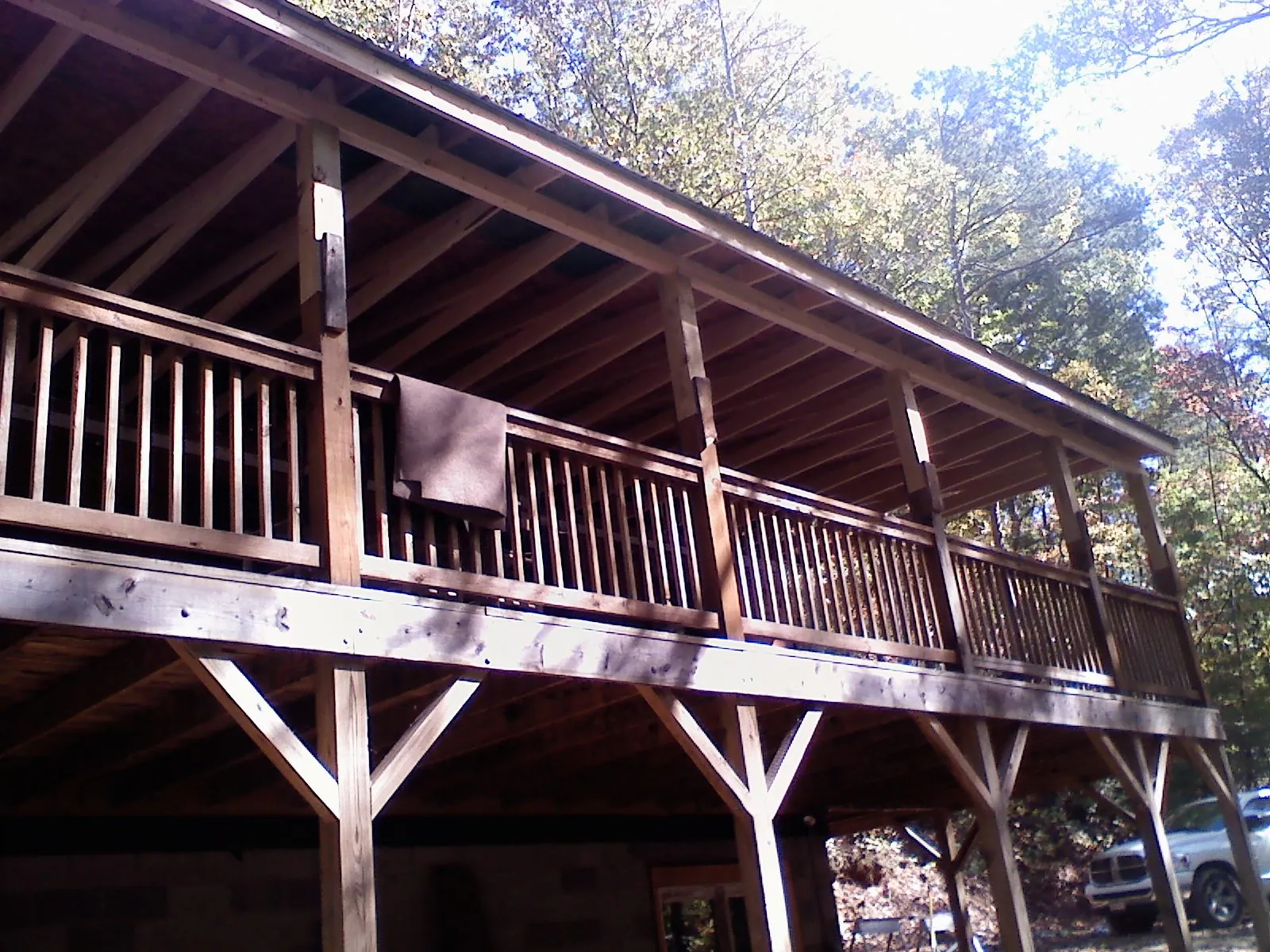 Timber framing under a new elevated porch and deck — Roof Leak Repair in Bear by Roofing Brothers